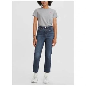 Levi’s Women’s Wedgie High Rise Straight Leg Raw Frayed Hem Denim Jeans …